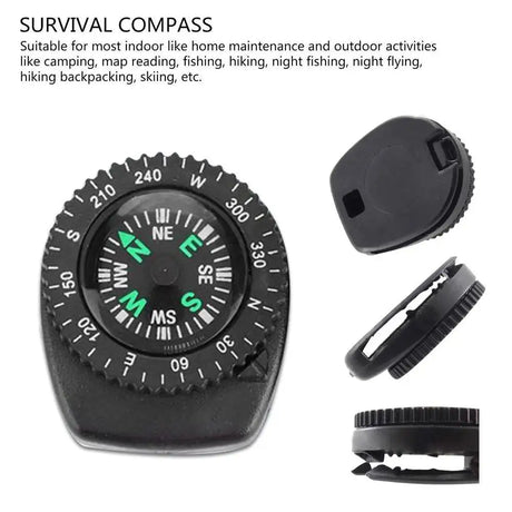 Mini Watch Strap Button Removable Compass Survival Mini Pocket Compass Outdoor Hiking Camping Accessories - Lootquake