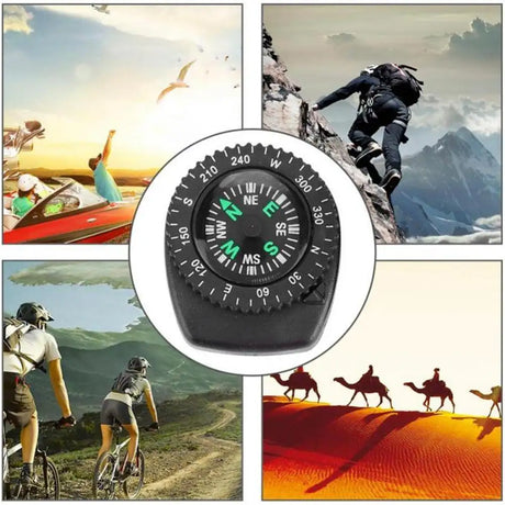 Mini Watch Strap Button Removable Compass Survival Mini Pocket Compass Outdoor Hiking Camping Accessories - Lootquake