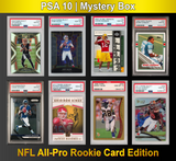 Paquete misterioso de 10 tarjetas de novato de fútbol americano All-PRO de la NFL clasificadas por PSA 