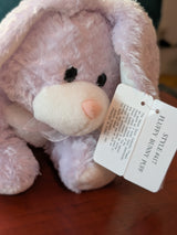 Vintage Commonwealth toys Purple Bunny Rabbit Plush white ears feet face sheer bow Easter 2005