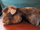 Vintage TY Classic Beanie "BABY PAWS" 11" Plush Brown BEAR 1996