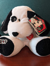 Vintage Gibson Spot Puppy Dog White Black Plush I Love Wuff You Heart 1995 Valentine Day