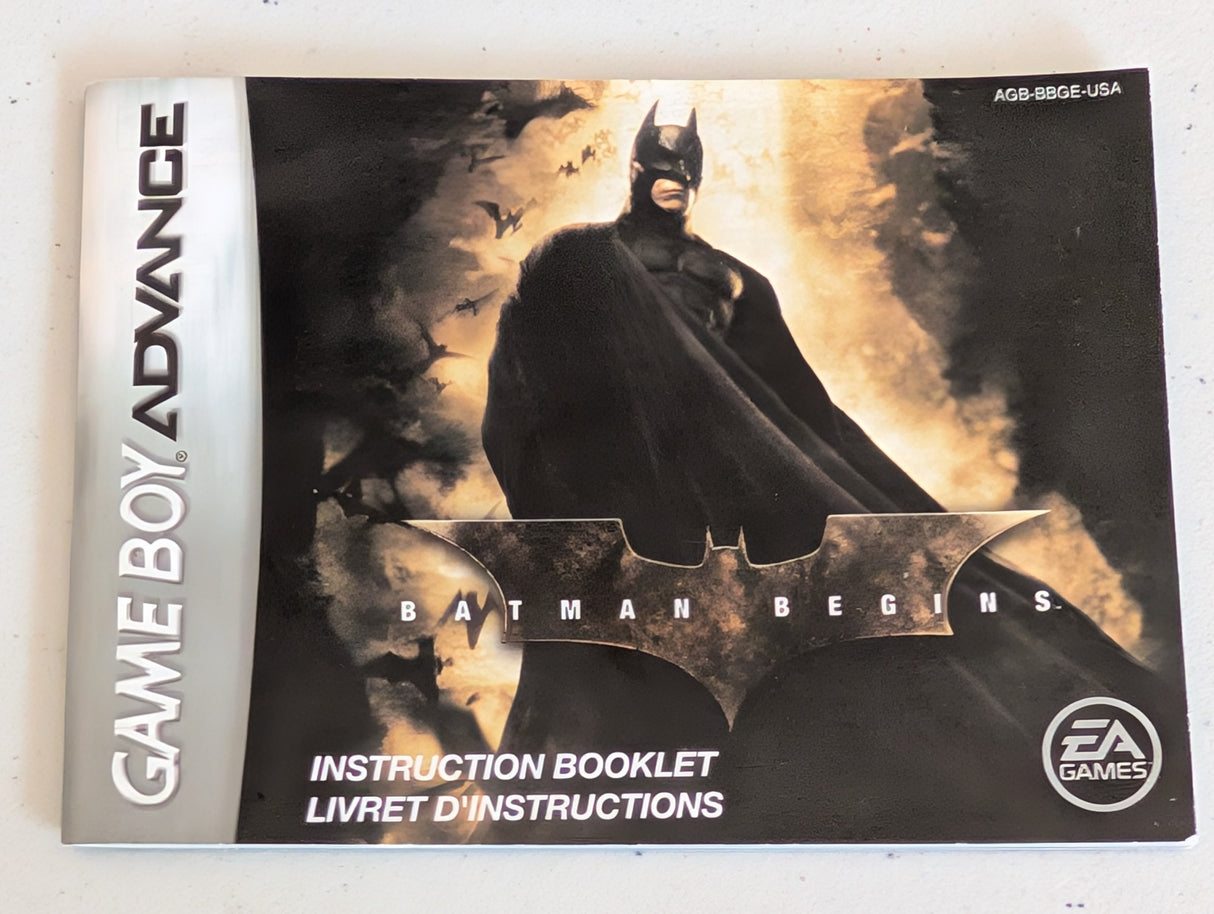 Batman Begins Video game Instruction Booklet Gameboy Advance