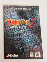 Turok 2: Seeds of Evil video game Instruction Booklet N64