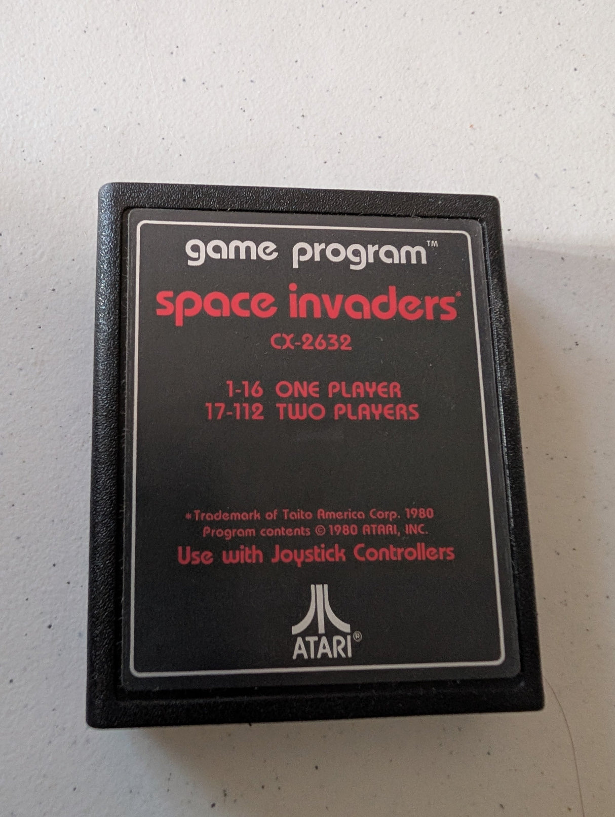 Vintage 1980 SPACE INVADERS Game Program ATARI Game Cartridge - CX-2632