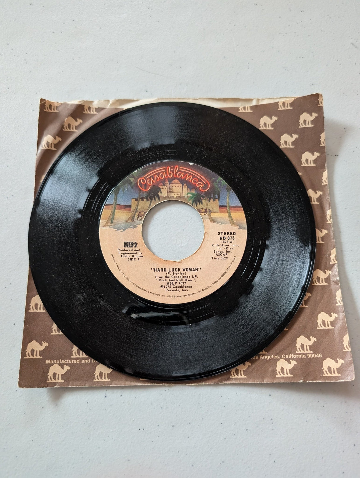 KISS  Hard Luck Woman -  Mr. Speed  Casablanca NB 873 (7 in, 45 RPM, Single, Vinyl Record Album)