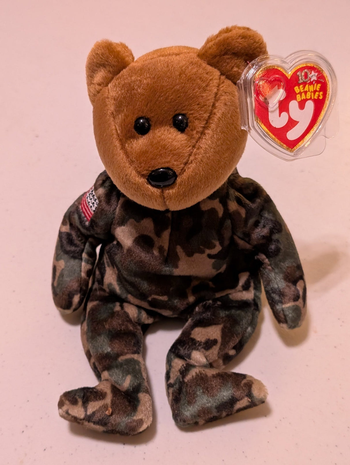 Patriot the Bear - Ty Beanie Baby (Camouflage, 2002, Plush Toy, Stuffed Animal, MWMT, Vintage, Retired)