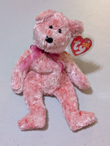 Romentic the Bear - Ty Beanie Baby (Pink, White, 2002, Plush Toy, MWMT, Stuffed Animal, Vintage, Retired, Plushie)