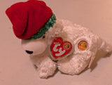 December the Polar Bear - Ty Beanie Baby of the Month (White, Red, Green, 2002, Plush Toy, MWMT, Stuffed Animal, Vintage, Retired, Plushie)