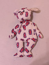 Britannia the Bear - Ty Beanie Baby (White, Red, Blue, 1997, MWMT, Plush, Toy, Stuffed Animal, Vintage, Retired)