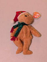 1997 Holiday Teddy the Bear - Ty Beanie Baby (Brown, Red, Green, 1997, MWMT, Plush, Toy, Stuffed Animal, Vintage, Retired)