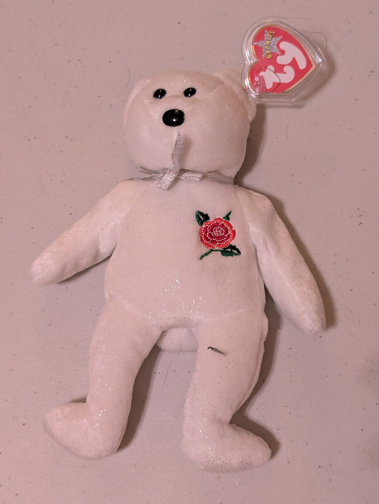 Cashew the Bear - Ty Beanie Baby (White, 2000, MWMT, Plush, Toy, Stuffed Animal, Vintage, Retired)