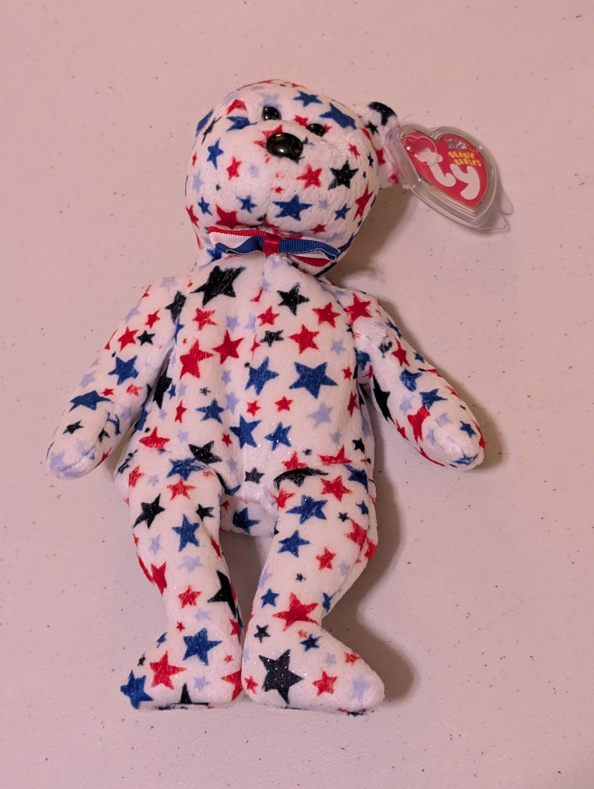 Red, White, and Blue the Bear - Ty Beanie Baby (White, Red, Blue, 2002, Vintage, MWMT, Plush, Toy Stuffed Animal, Retired)