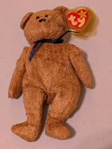 Fuzz the Bear - Ty Beanie Baby (Brown, 1998, Vintage, MWMT, Plush, Toy, Stuffed Animal, Retired)
