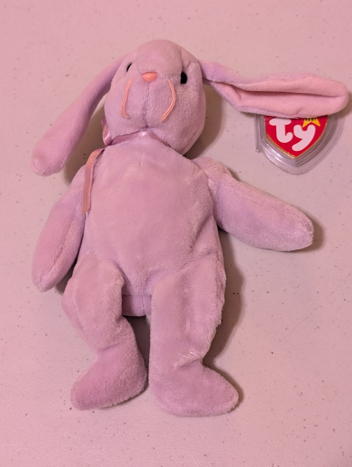 Hoppity the Rabbit - Ty Beanie Baby (Pink, 1996, Vintage, MWMT, Plush, Toy, Stuffed Animal, Retired)