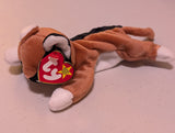 Chip the Calico Cat - Ty Beanie Baby (Brown, Black, 1996, Vintage, MWMT, Plush, Toy, Stuffed Animal, Retired)