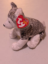 Blizzard the Husky - Ty Beanie Baby (White, Gray, 2003, Vintage, MWMT, Plush, Toy, Stuffed, Animal, Retired)
