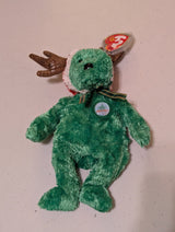 2002 Holiday Teddy the Bear - Ty Beanie Baby (Green, 2002, Vintage, MWMT, Plush, Toy Stuffed Animal, Retired)