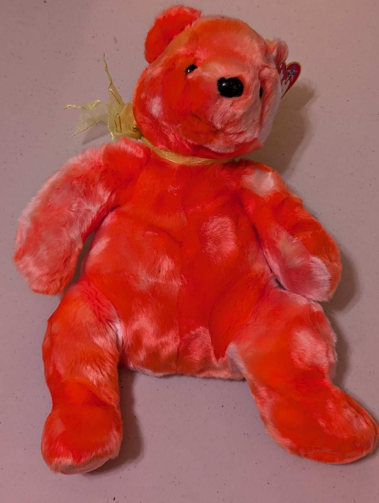 TANGERINE the Bear TY Beanie Buddy -  Soft 13" Plush  (MWMT, Vintage, Retired, with Tag, VTG, Stuffed Animal, Plush, Toy)