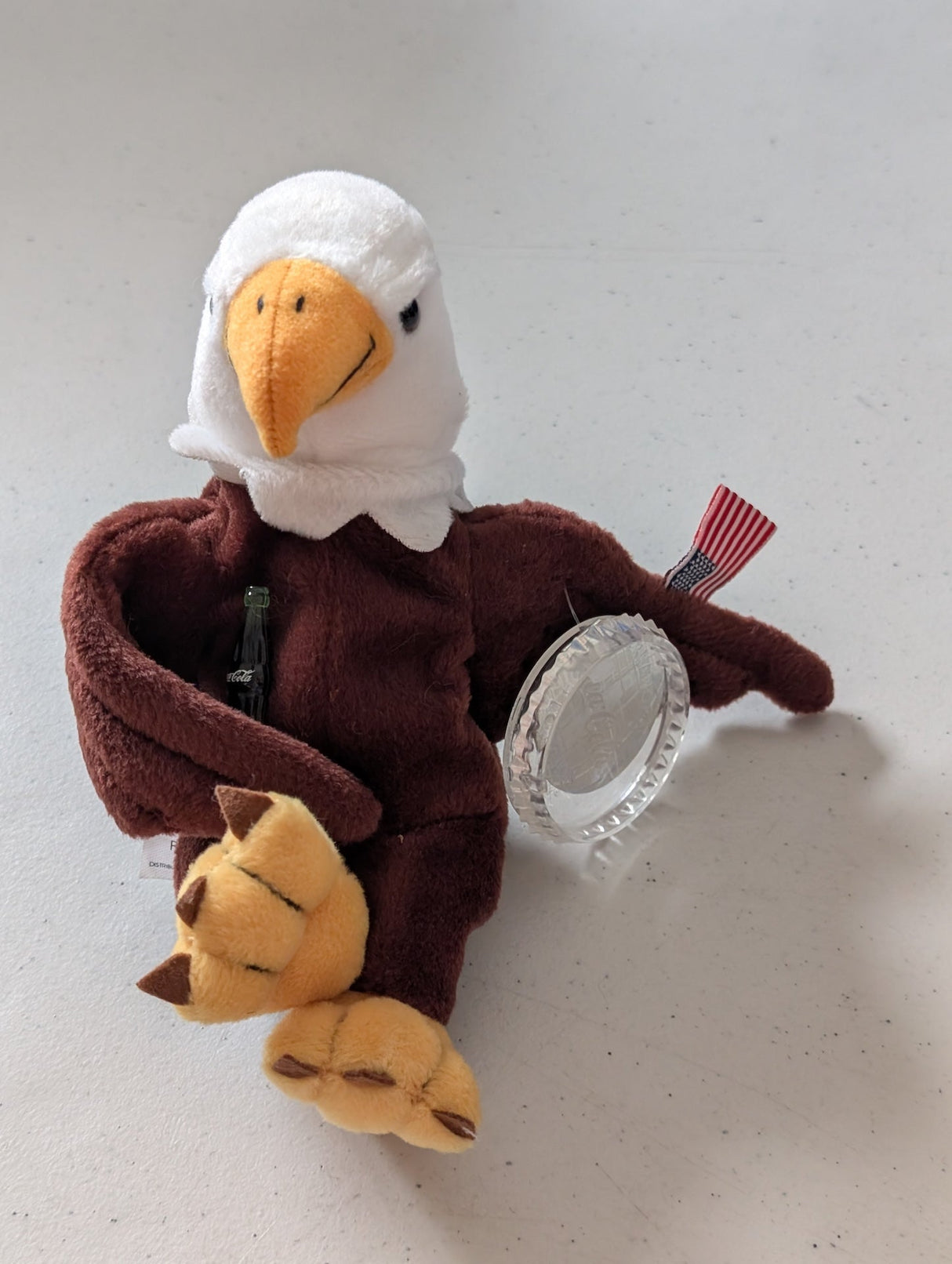 Reegle the Eagle Plush USA Flag Patriotic International Series Beanie  (Coke, Coca-Cola, Cocoa Cola International, MWMT, Vintage, Retired, with Tag, VTG, Stuffed Animal, Plush, Toy, Bean Bag)