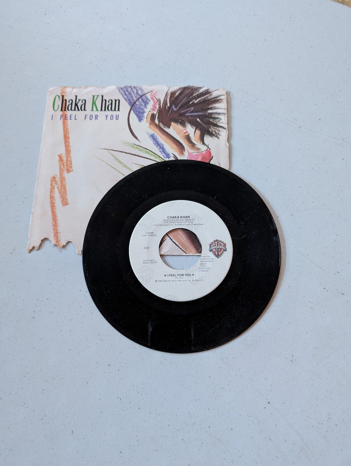 CHAKA KHAN - I FEEL FOR YOU - ORIGINAL WARNER BROS. 45 RPM vinyl