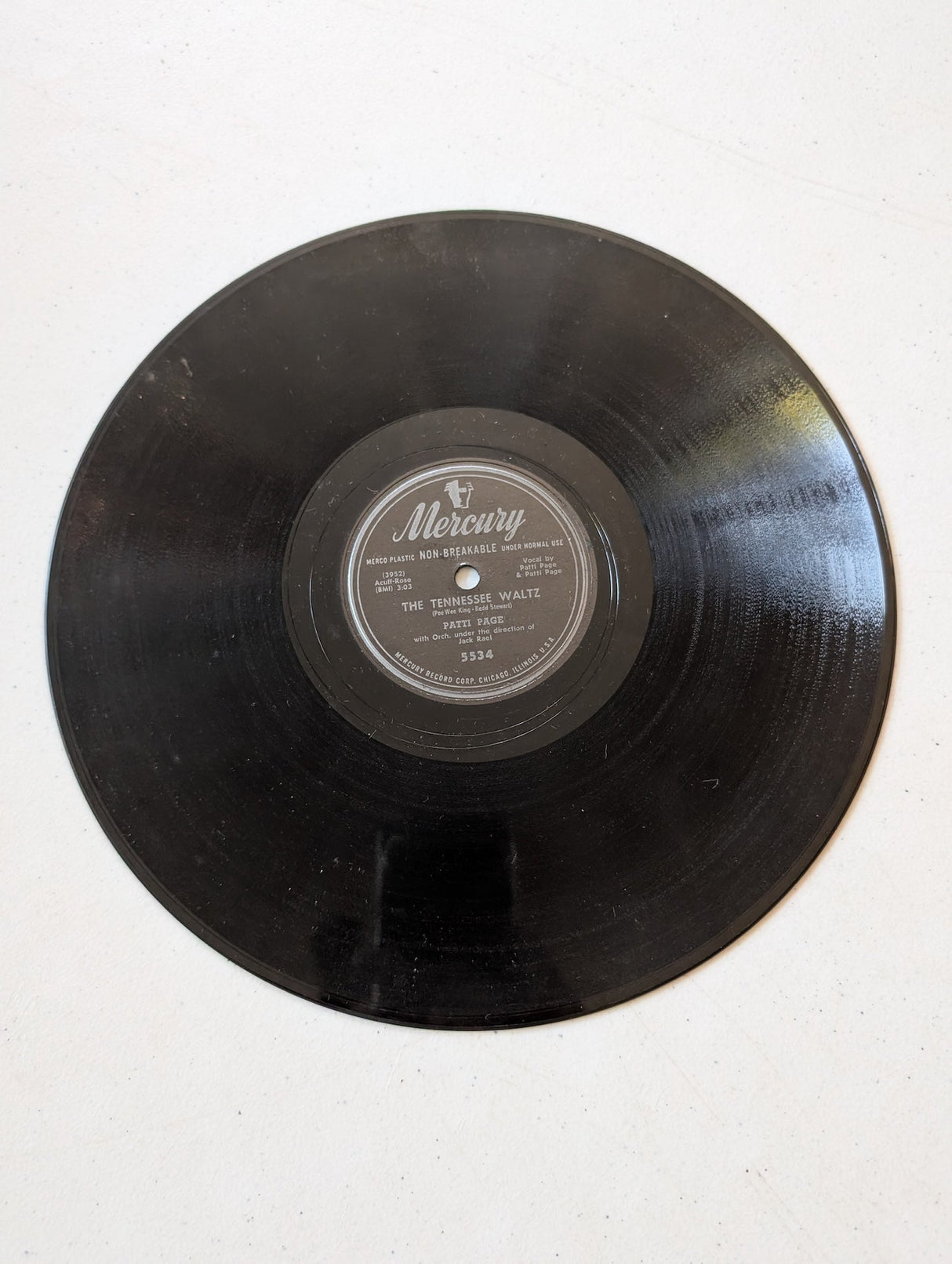 Patti Page ‎– The Tennessee Waltz / Long Long Ago 10", 78 RPM 1951 Mercury ‎