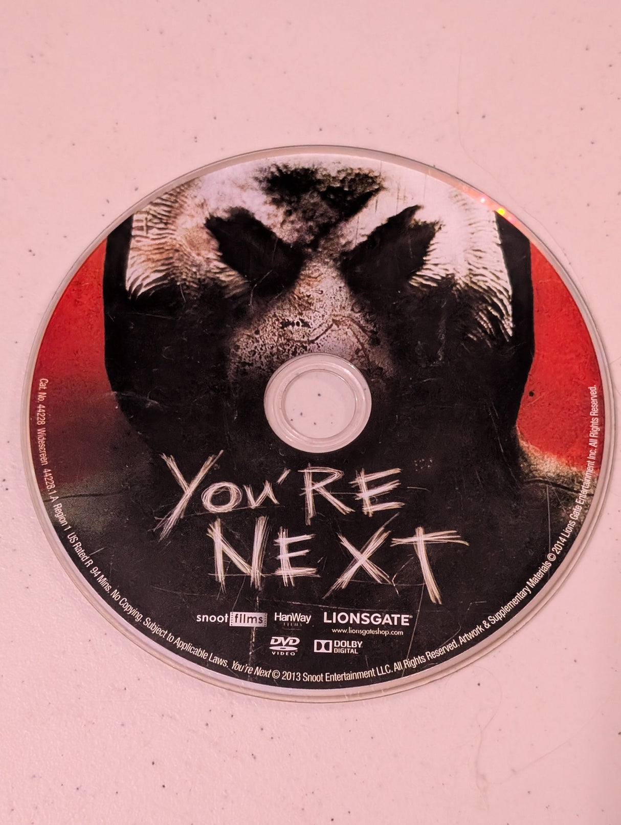 YOU'RE NEXT - (DVD, 2013) - Sharni Vinson, Nicholas Tucci(movie, DVD, DVD only)