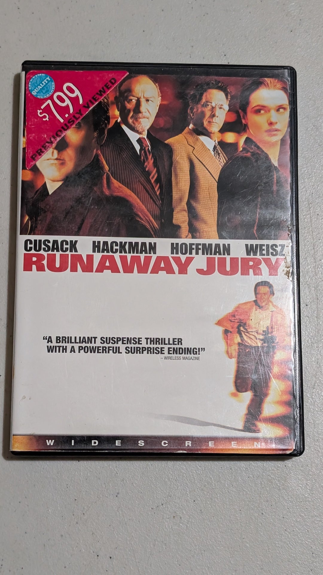 Runaway Jury (DVD, 2003, PG-13) John Cusack, Gene Hackman, Dustin Hoffman