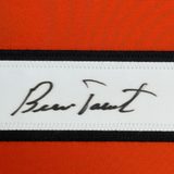 Framed Autographed/Signed Bernie Parent 35x39 Philadelphia Orange Hockey Jersey JSA COA