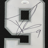 Framed Autographed/Signed Tony Parker 35x39 San Antonio Black Basketball Jersey JSA COA