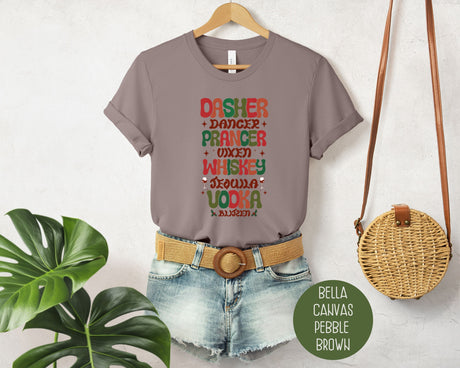 Dasher Dancer Prancer Drinking Funny Christmas Shirt-2