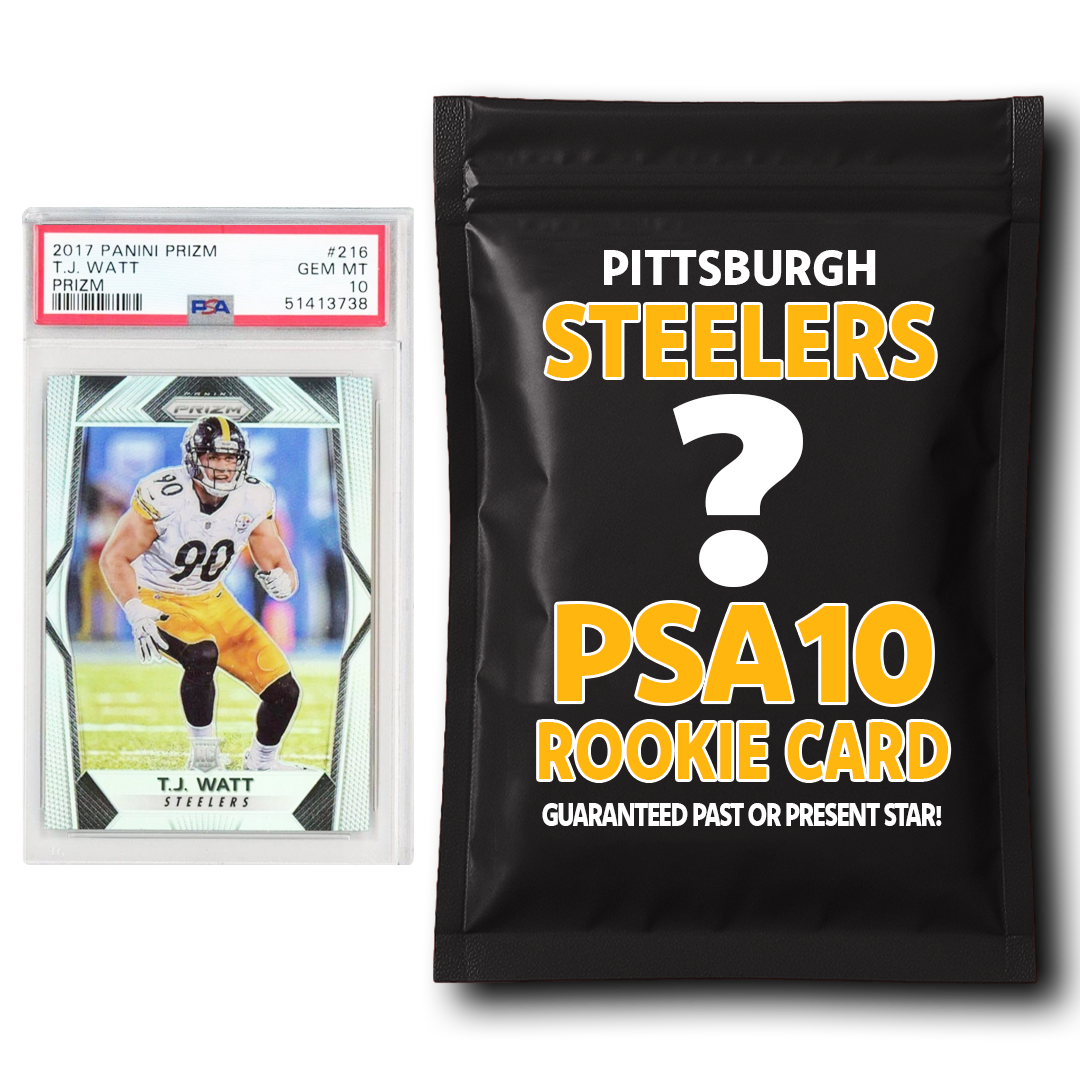 Paquete misterioso de tarjetas de novato calificadas de la PSA 10 de los Pittsburgh Steelers