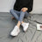 Velcro Platform Sneakers, Dad Shoes, White Casual Shoes - Lootquake