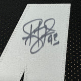 Framed Autographed/Signed Troy Polamalu 35x39 Pittsburgh Black Football Jersey JSA COA