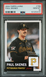 Tarjeta de béisbol Topps Living Paul Skenes n.° 768 Rookie RC, calificada en 2024, PSA 10 Gem Mint