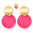 LILIE&WHITE Gold Clip On Earrings For Women Round Disc Earrings In Gold And Pink Color Geometric Earrings Clip On Dangle Earrings Statement Earrings Jewelry - Lootquake