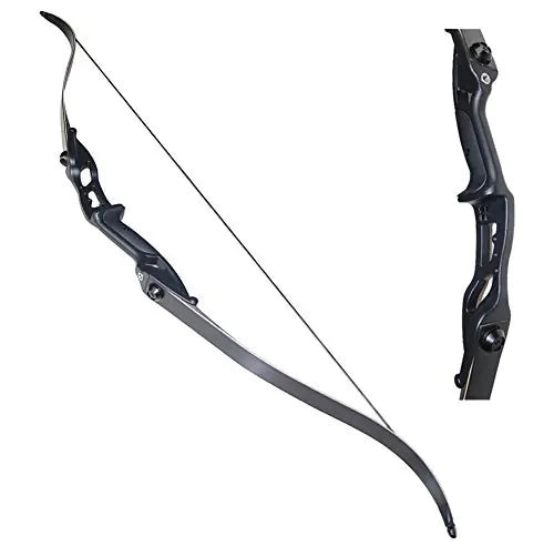 Arc classique Toparchery Archery, 56 pouces, démontable, 50 lb, avec poignée en métal, pour droitier, noir