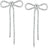 Silver Bow Earrings for Women - Long Silver Earrings for Women Silver Tone Bow Stud Earrings for Women Dangling Earrings for Women Sparkly Dangle Earrings Bow Earrings Silver Statement Earrings - Lootquake