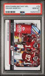 Tarjeta de fútbol americano Panini Instant NFL Xavier Worthy #79 Rookie RC de 2024, PSA 10 Gem Mint