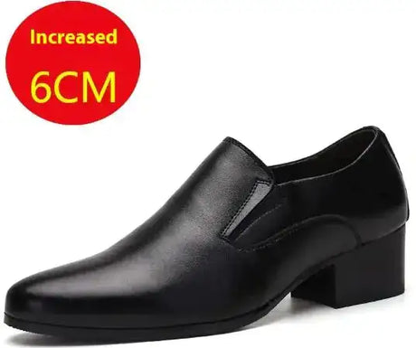 Pointed Leather Shoes Genuine Leather Men's Elevator Shoes - Lootquake