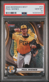 Tarjeta de béisbol Topps Bowmans Best Paul Skenes #53 Rookie RC de 2024, PSA 10 Gem Mint