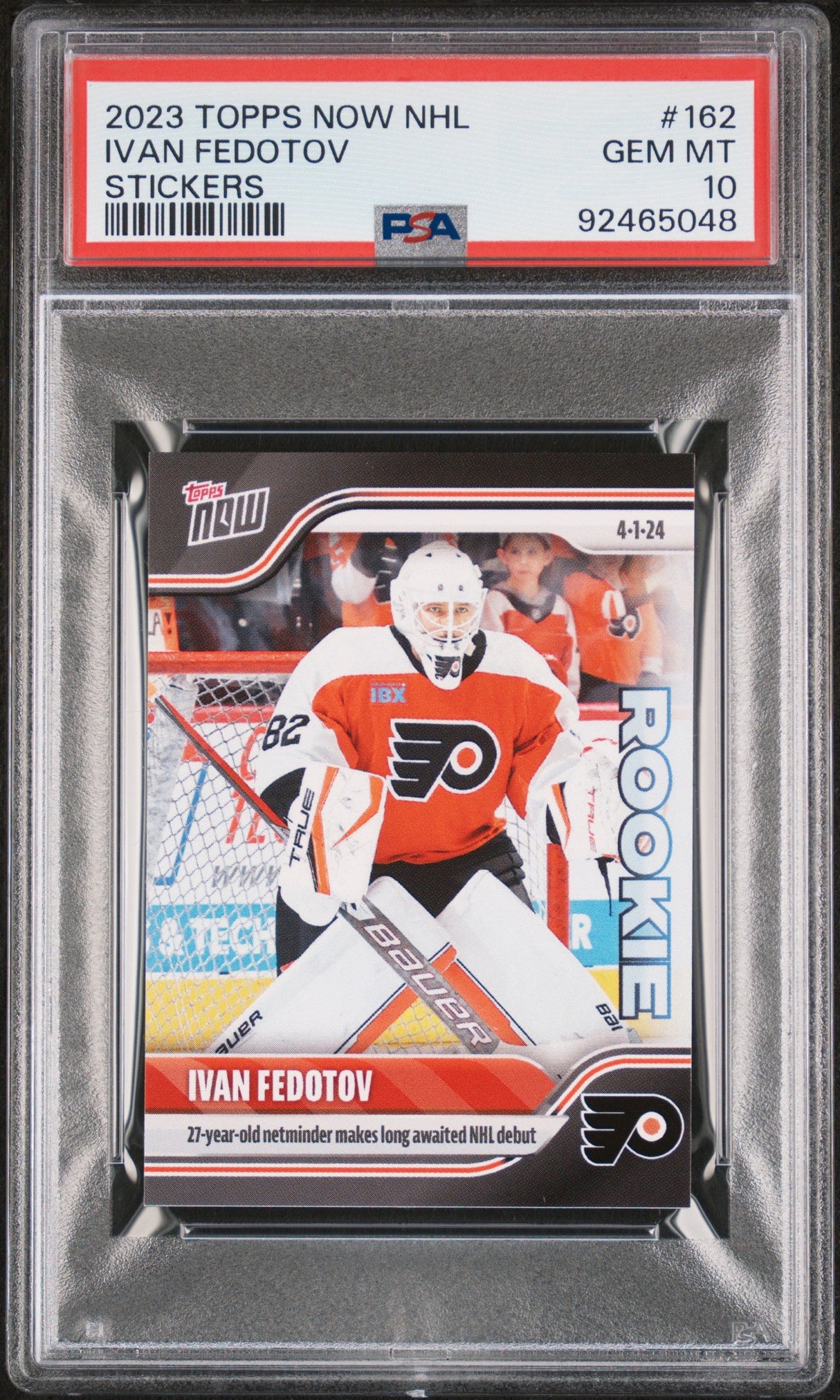 Calificado 2023 Topps Now Ivan Fedotov #162 Stickers Rookie RC Hockey Card PSA 10 Gem Mint