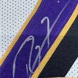 Camiseta de fútbol americano de Baltimore, blanca, enmarcada, autografiada y firmada por Ray Lewis, 35 x 39, JSA COA