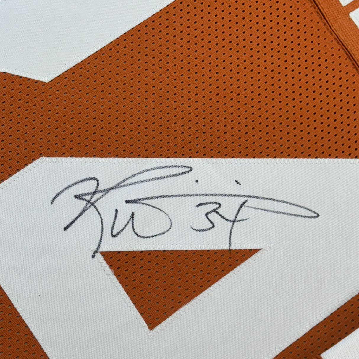Camiseta de fútbol americano universitario de Texas naranja, enmarcada, autografiada y firmada por Ricky Williams, 35 x 39, JSA COA