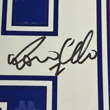 Camiseta de fútbol enmarcada y autografiada de Ronaldo Nazario (35 x 39), color rojo y azul del FC Barcelona, Beckett BAS COA