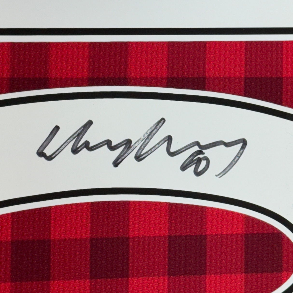 Camiseta de fútbol a cuadros roja del Manchester United, enmarcada, autografiada y firmada por Wayne Rooney, 35 x 39, Beckett BAS COA