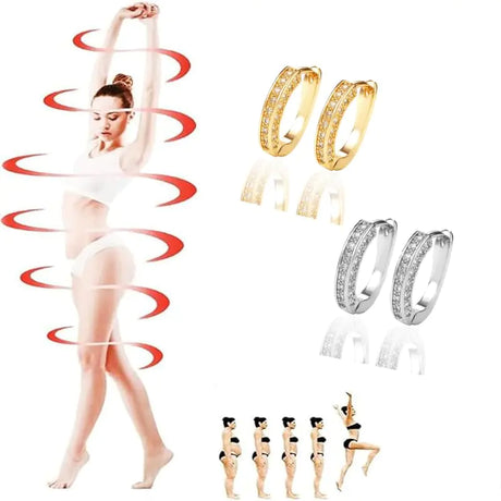 2 Pairs Lymphvity Therapy Earrings For Women Histone Lymphatic Germanium Earrings Earrings Lymphatic Acupuncture Earrings Lymph Drainage Earrings Jewelry Gifts (Gold+Silver) - Lootquake