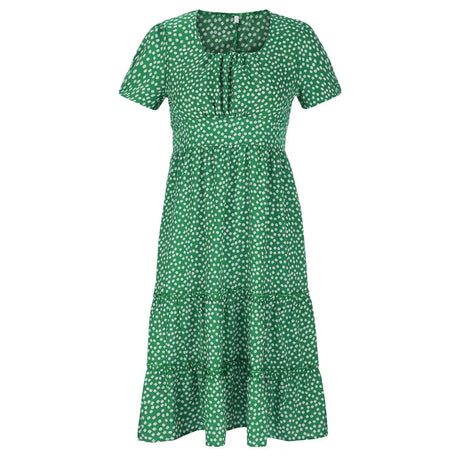 Summer Women Beach Sweet Dresses Vintage Vintage Print Puff Sleeve Casual Square Collar Floral Maxi Long Dress Festa Vestidos - Lootquake