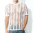 Men Mesh Shirt Transparent Long Sleeve Men Clothing Sexy Solid Party Nightclub Hooded Tops - Lootquake