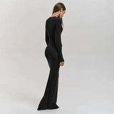 Nsauye Casual Basic Long Dress Women Holiday Autumn Winter Evening Birthday Party Night Club Sexy Elegant Dress Outfits 2024 - Lootquake